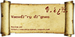 Vasváry Ágnes névjegykártya